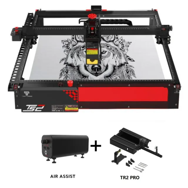 Two Trees TS2-20W lasergraver + rotary + air assist