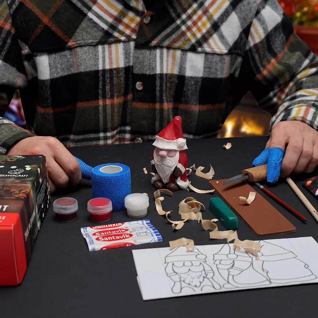 BeaverCraft DIY06 julemand skæresæt træ med maling
