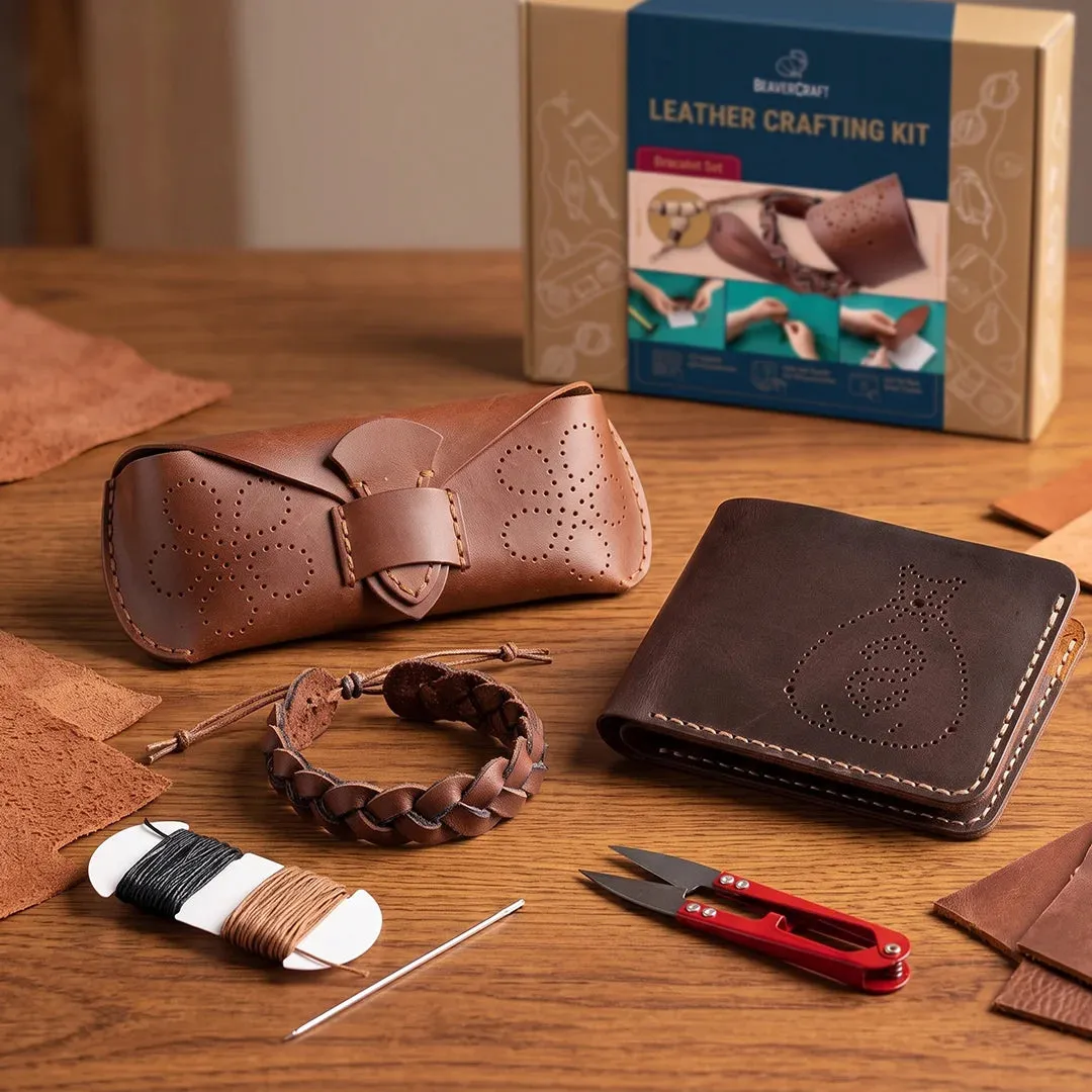 BeaverCraft Creative Trio lædersæt pung etui armbånd