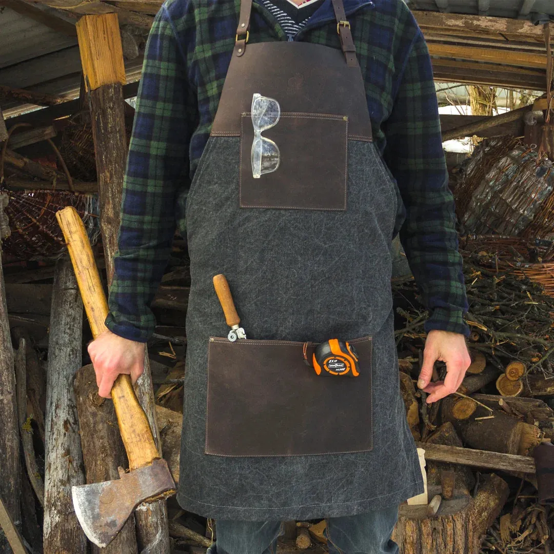 BeaverCraft AP4 forklæde canvas læder