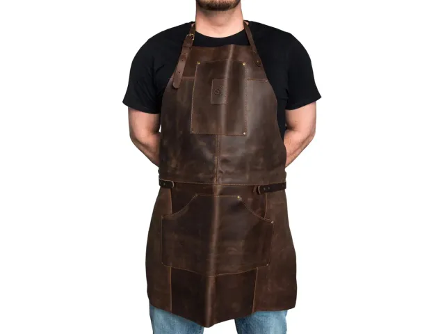 BeaverCraft AP2X arbejdsforklæde brun læder justerbar