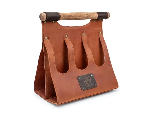 BeaverCraft LC_BH6 ølbærer læder 6 flasker brun