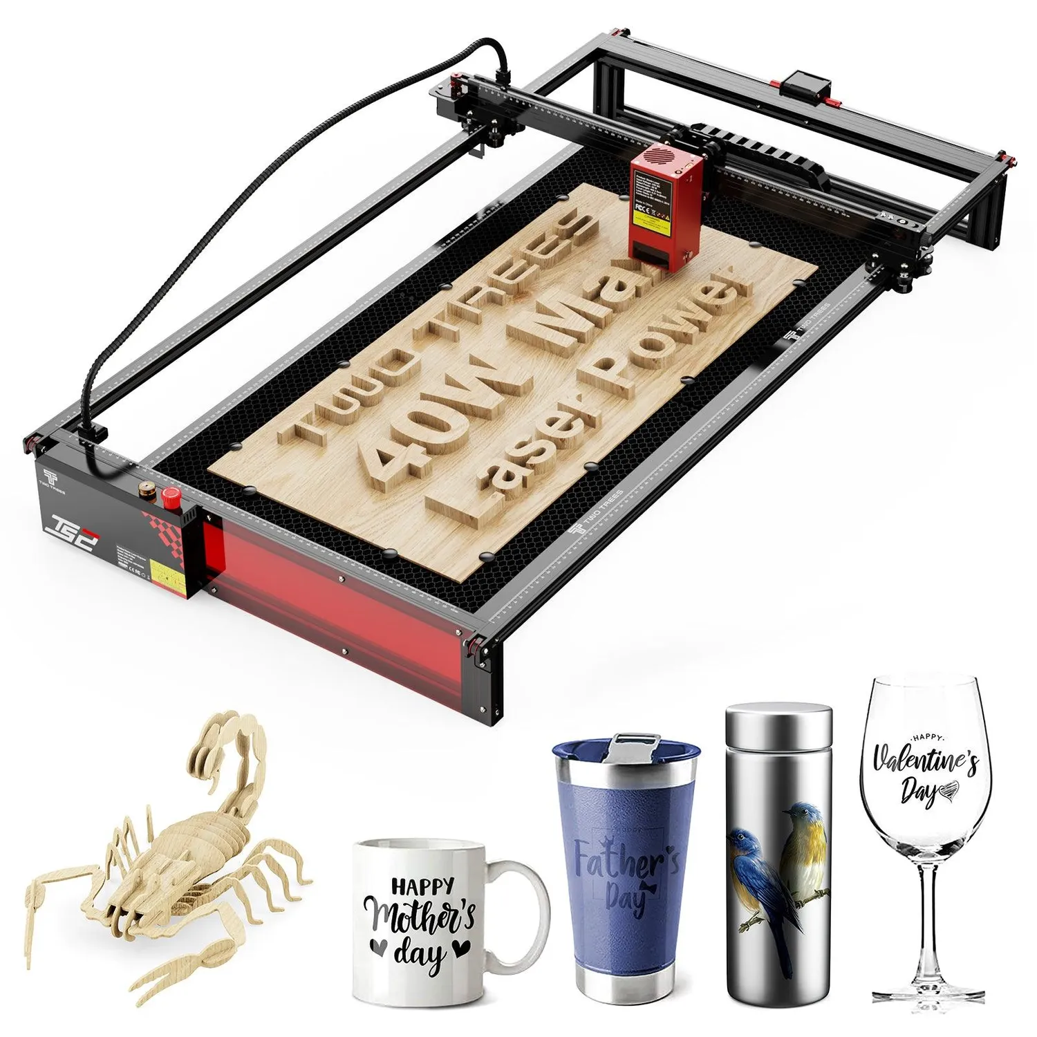 TWO TREES TS2-40W lasergraver 40W US-stik
