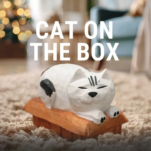 BeaverCraft Cat on the Box snittemønster PDF kat