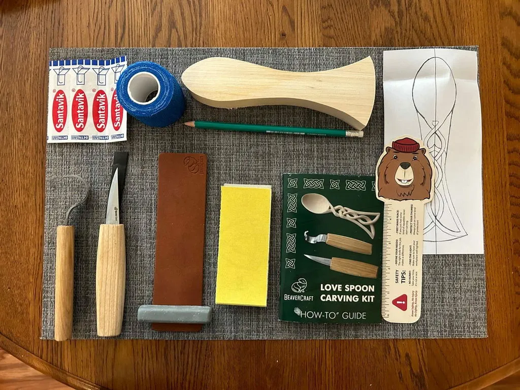 BeaverCraft DIY04 ske skæresæt træ 11 dele kærlighedsske