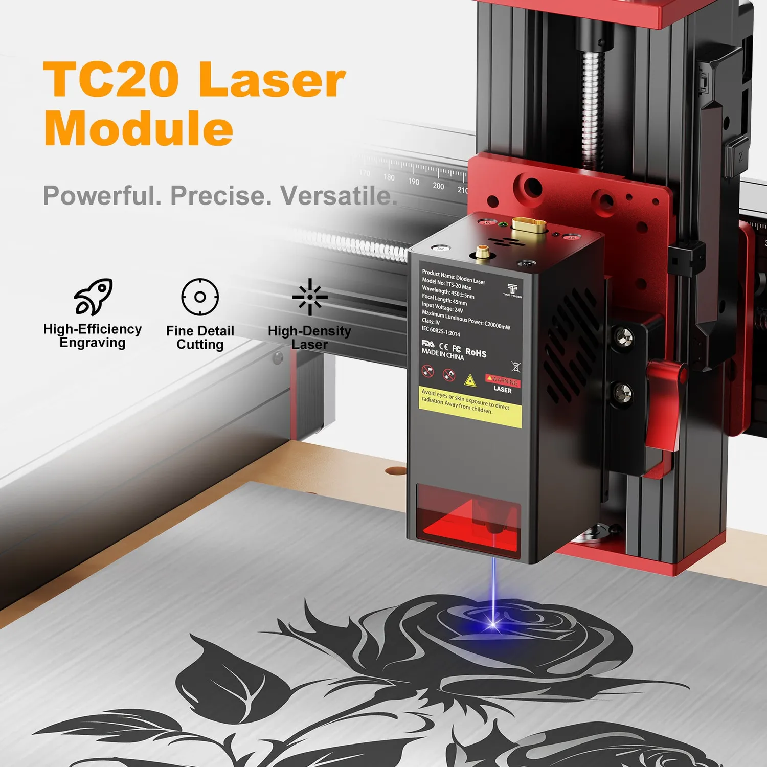 Two Trees TTC450 Pro CNC fræser bundt laser 4-akse