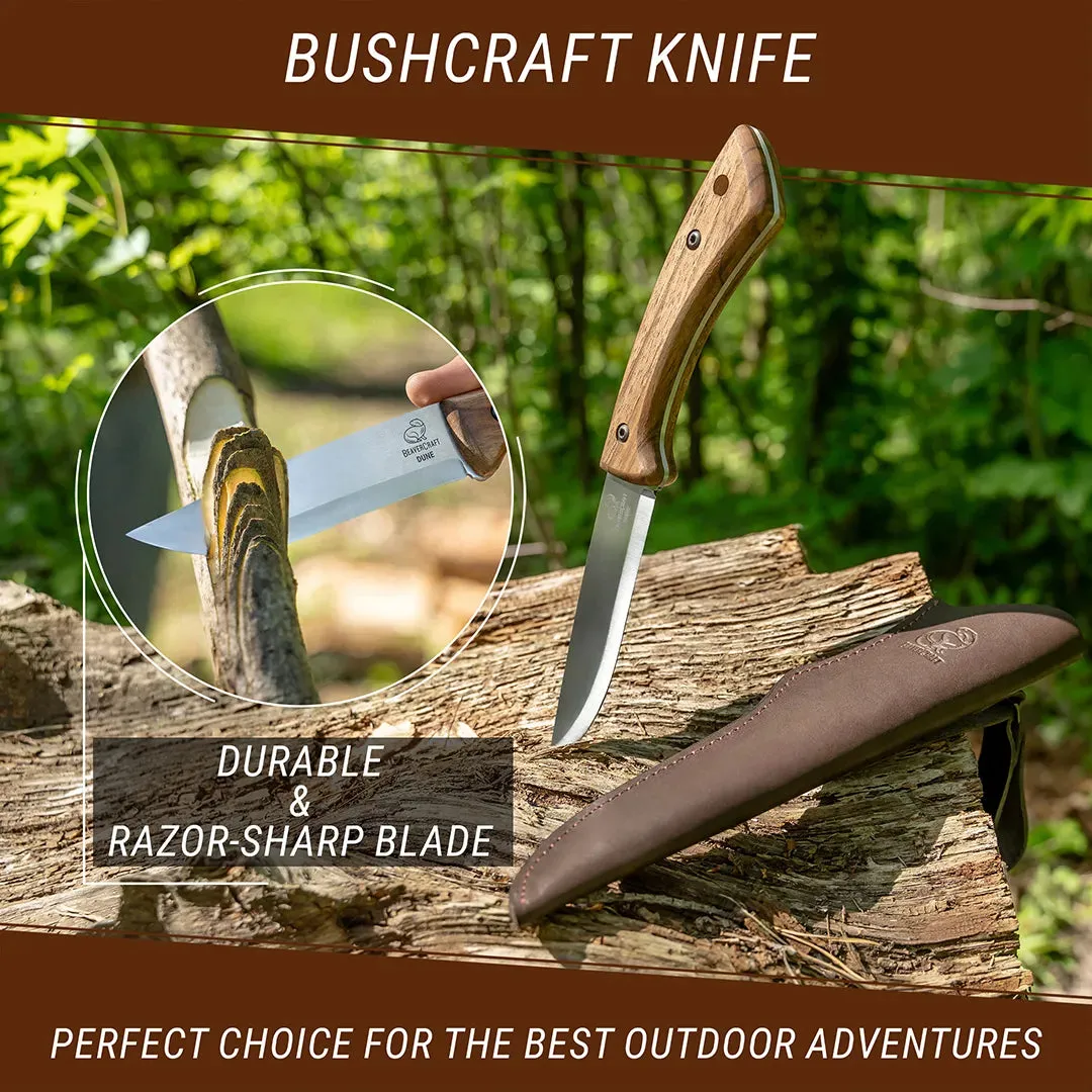 BeaverCraft BSH1 Dune bushcraftkniv højrehåndet valnød