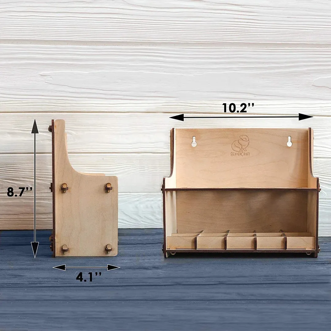 BeaverCraft TH10 værktøjsholder natur træ 10 rum
