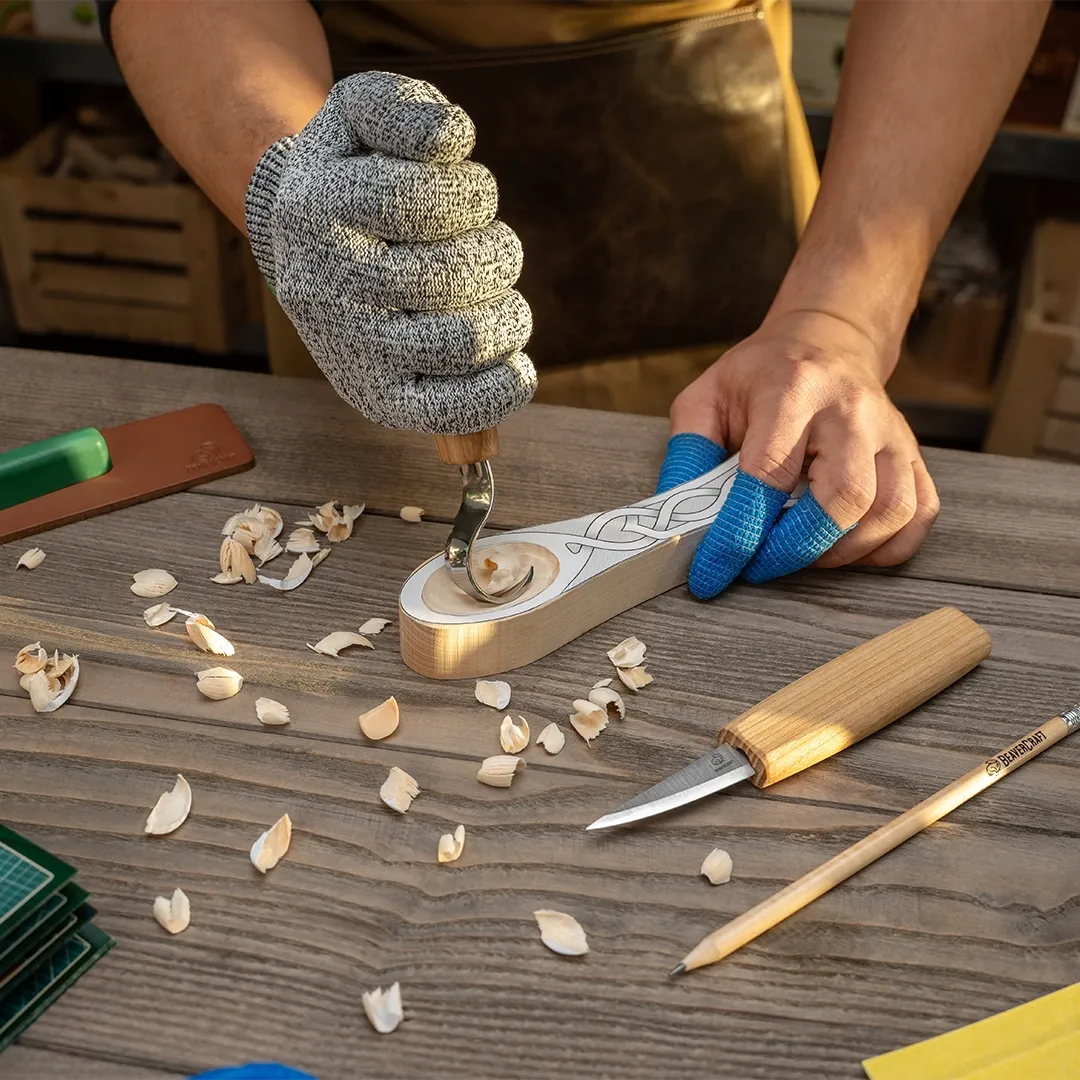 BeaverCraft DIY04 ske skæresæt træ 11 dele kærlighedsske