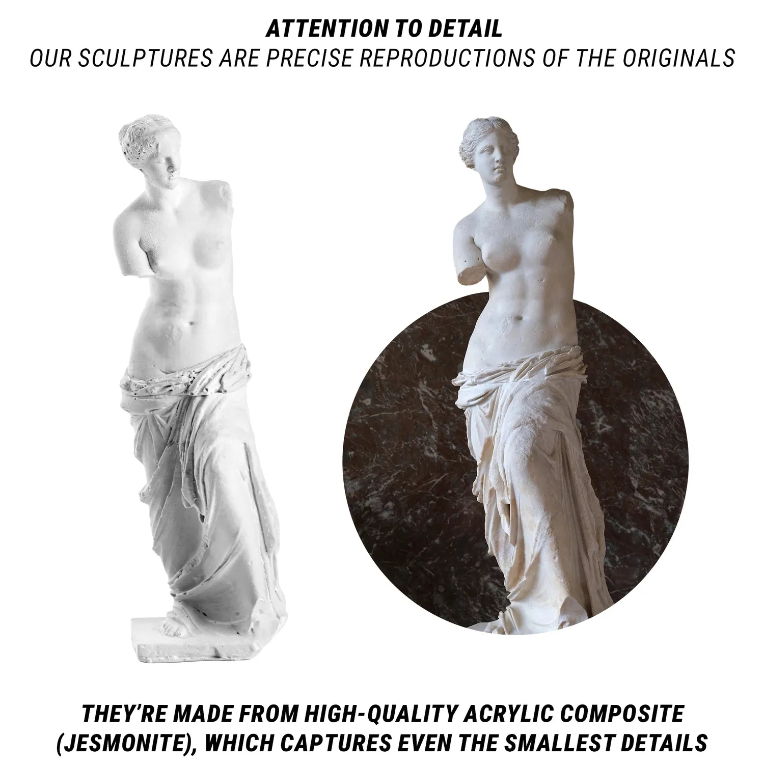 BeaverCraft Venus de Milo skulptursæt gipsblok figur