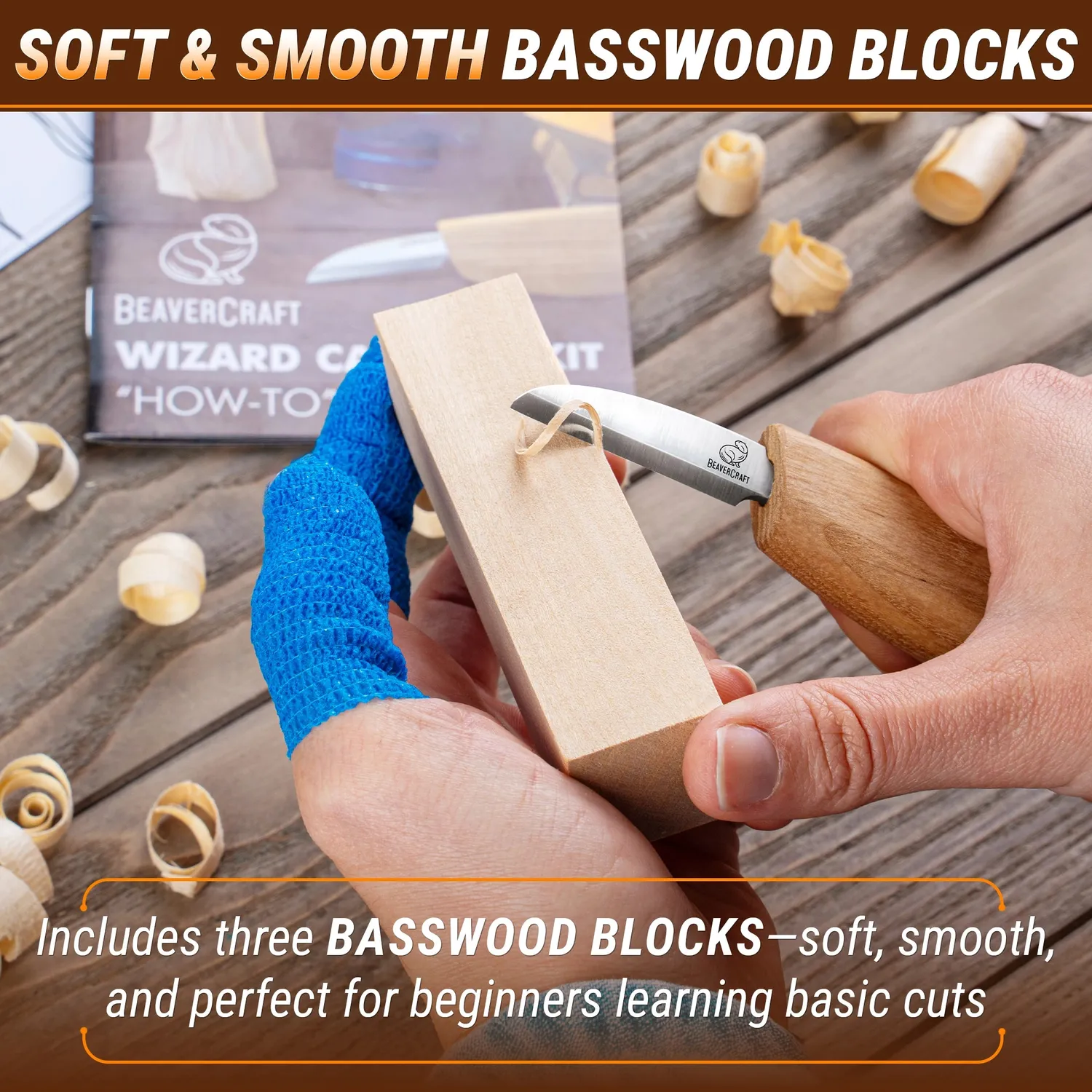 BeaverCraft DIY03 Wizard snittesæt m handsker S træ