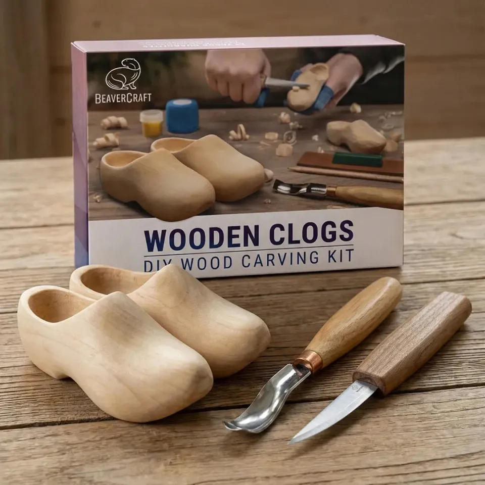 BeaverCraft DIY10 træsko snittesæt komplet