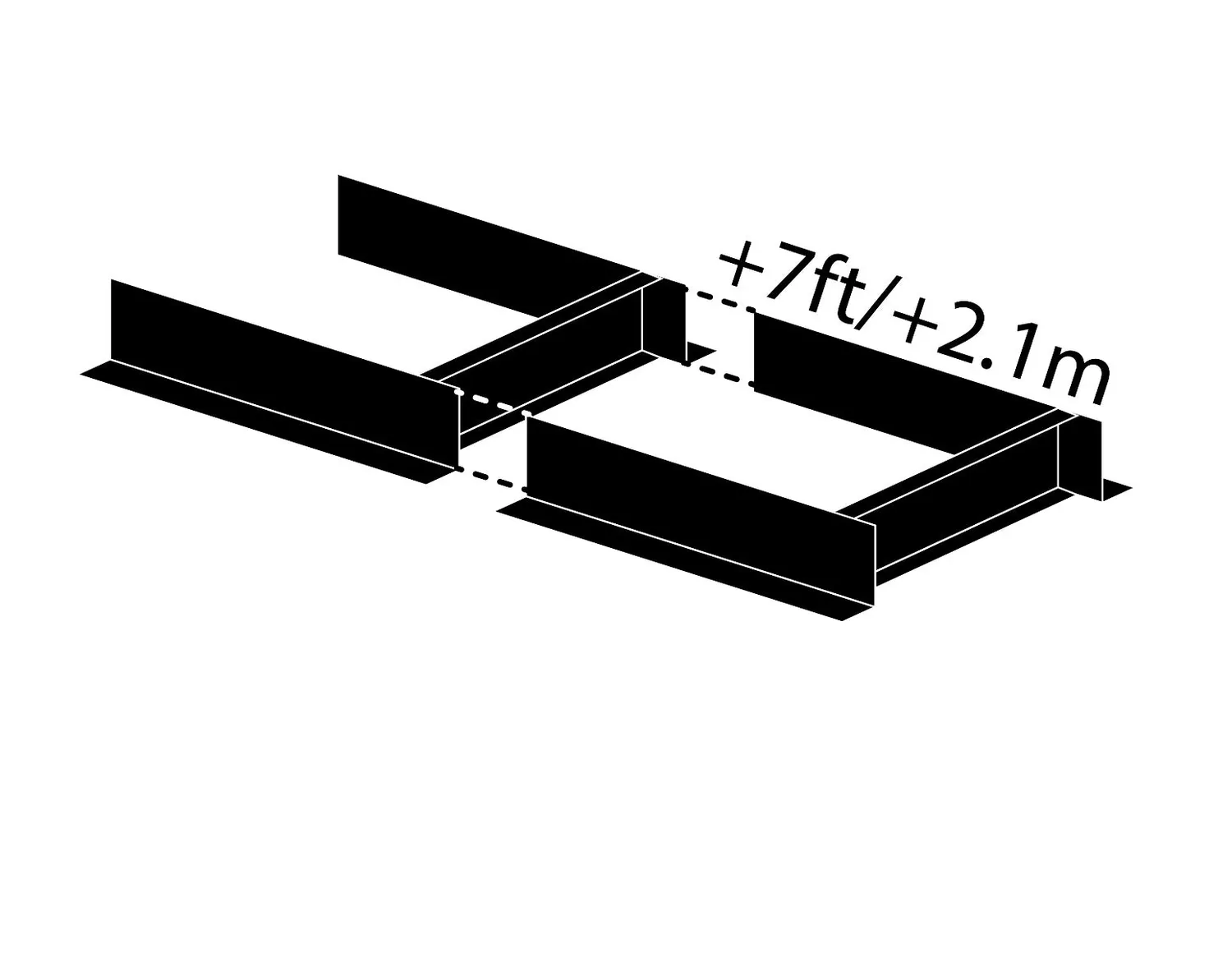 Frontier OS23 OS27 OS31 skinneforlængelse 2,1 m