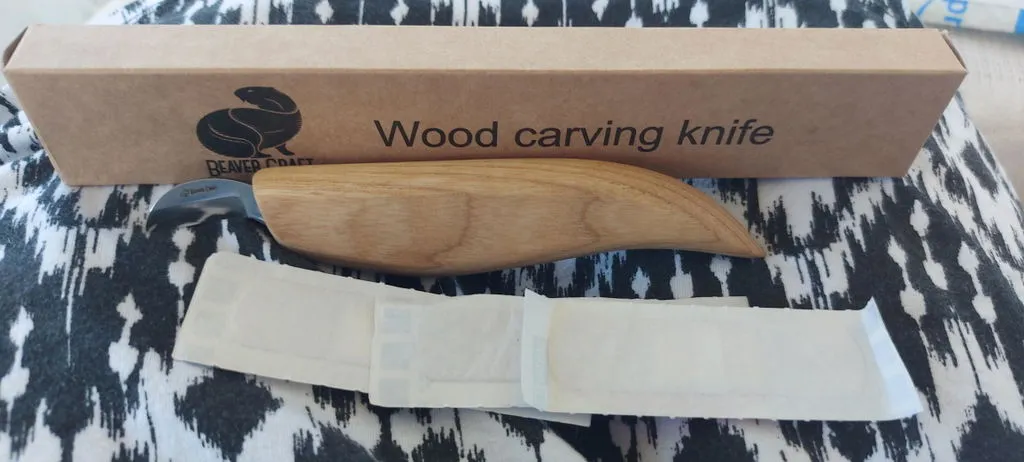 BeaverCraft C6 chipcarvingkniv kort klinge detaljer