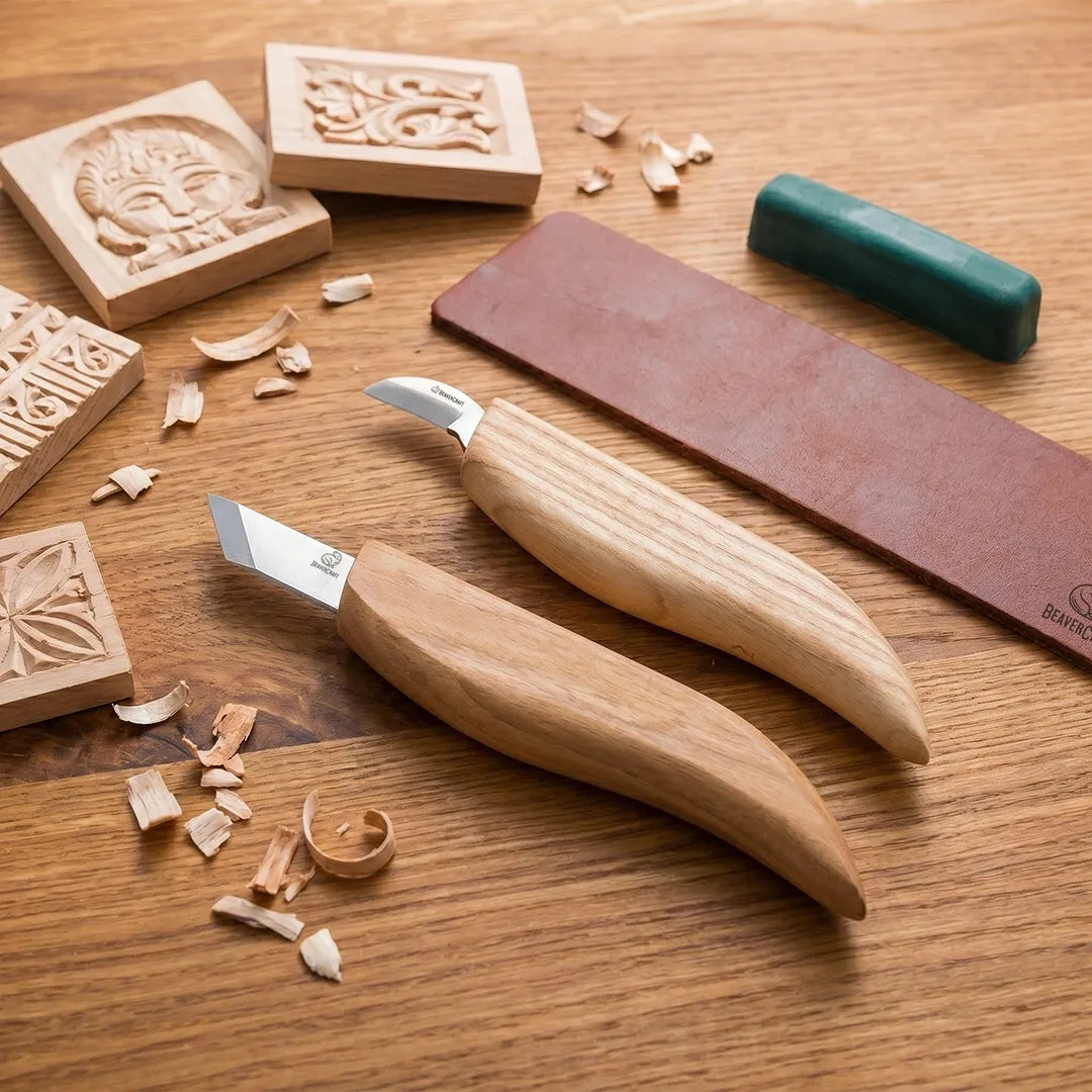 BeaverCraft Chip Carving Knivsæt 2 dele kulstofstål