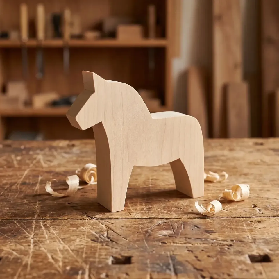 BeaverCraft DIY02 Dalahest snitteemne i lindetræ 120 mm