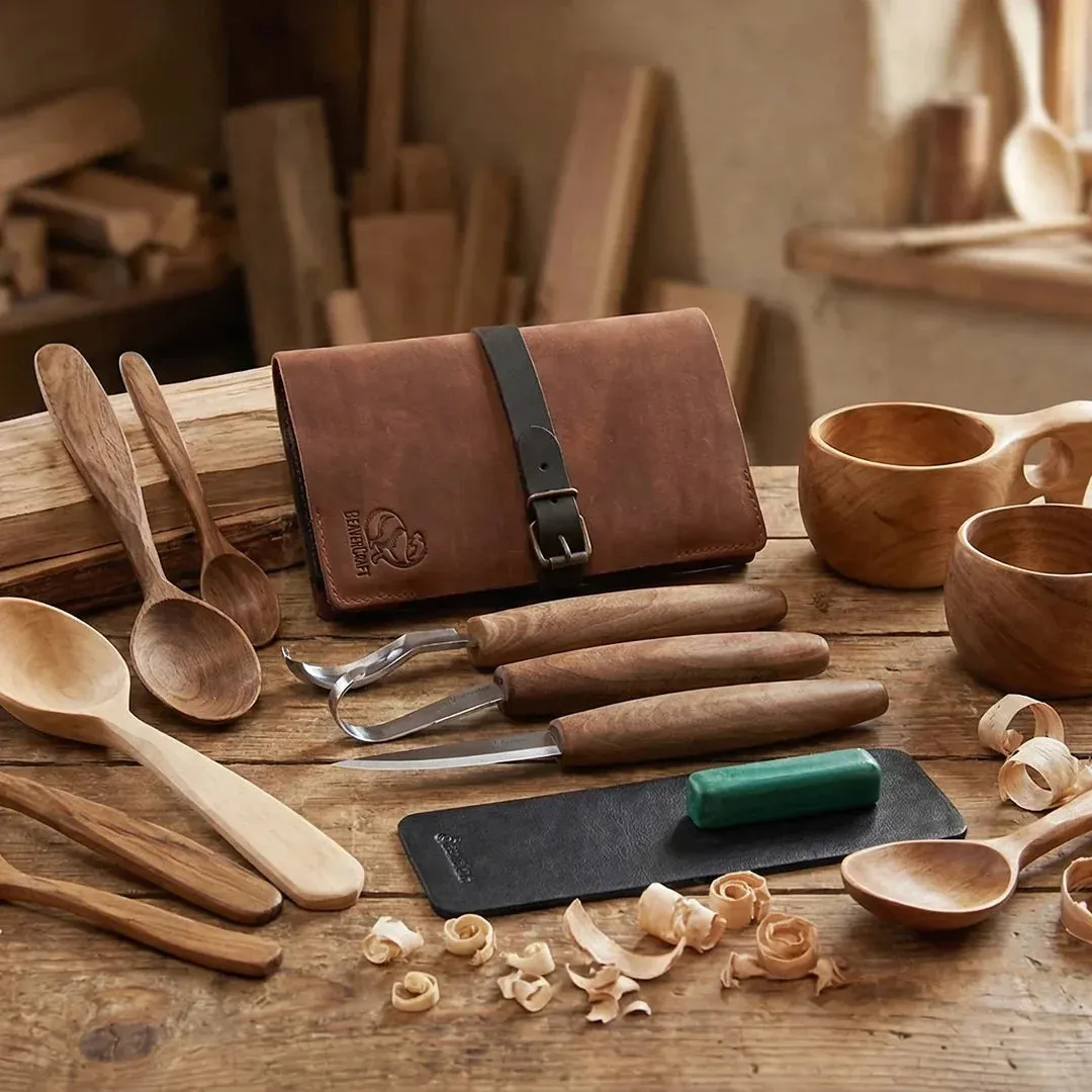 BeaverCraft Premium ske kuksa skæresæt 3 dele valnød