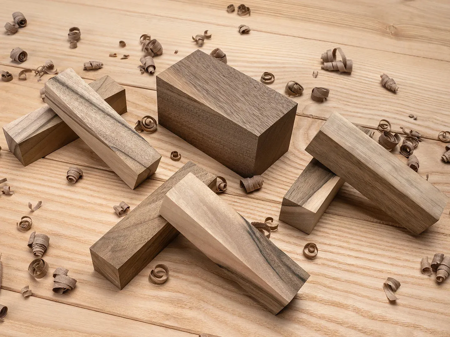 BeaverCraft BW7 Walnut snitteklodser 7 stk valnød