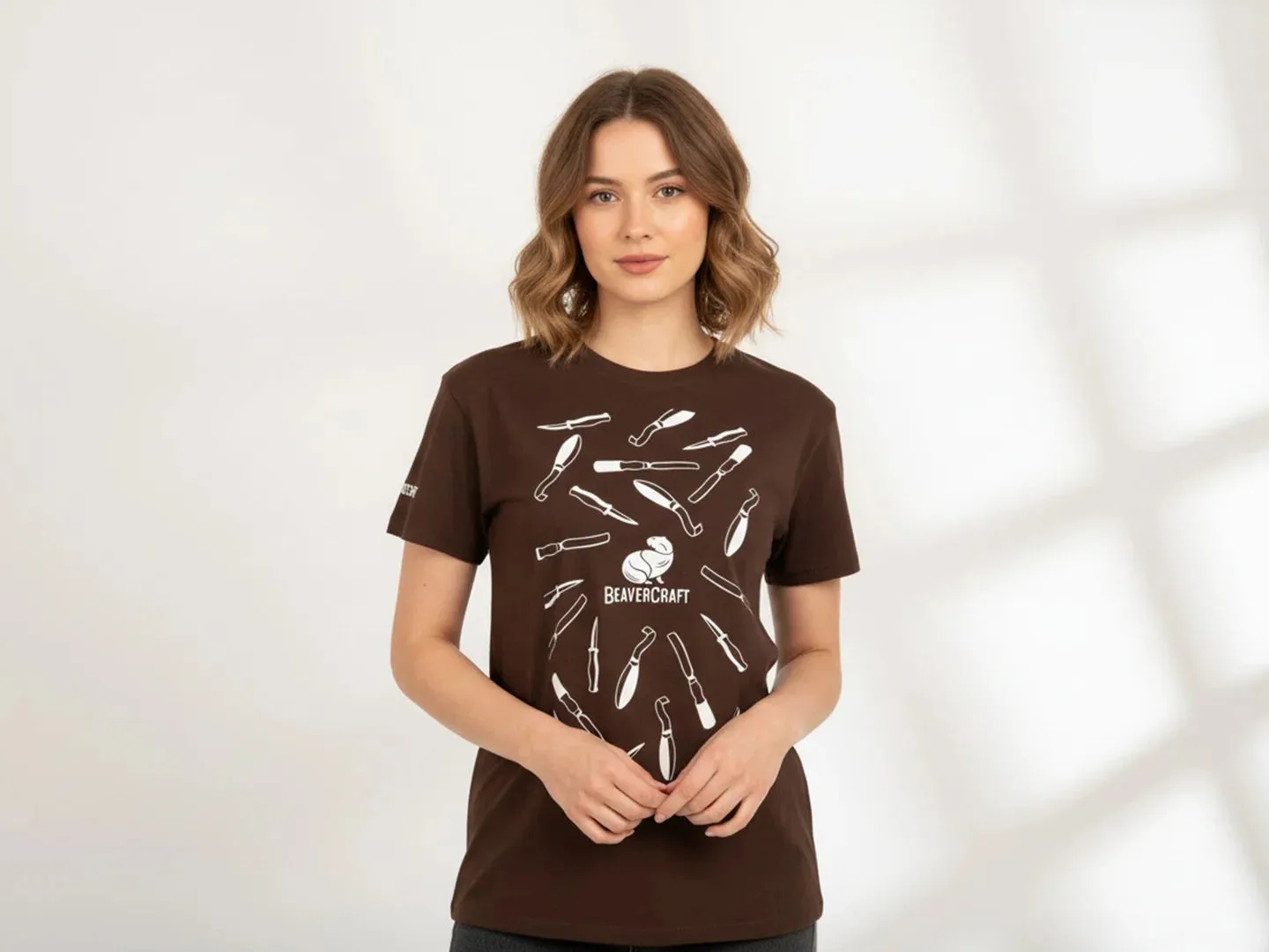 BeaverCraft T-shirt kvinder brun bomuld