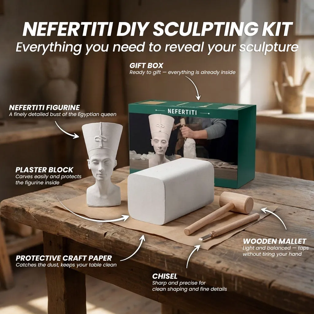 BeaverCraft Nefertiti skulptursæt gipsblok mejsel