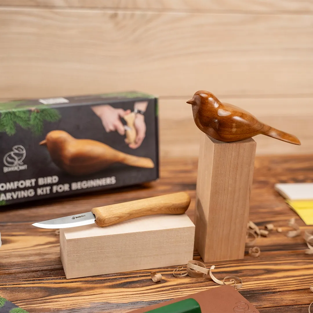 BeaverCraft DIY01 DIY04 snittesæt fugl og ske bundle