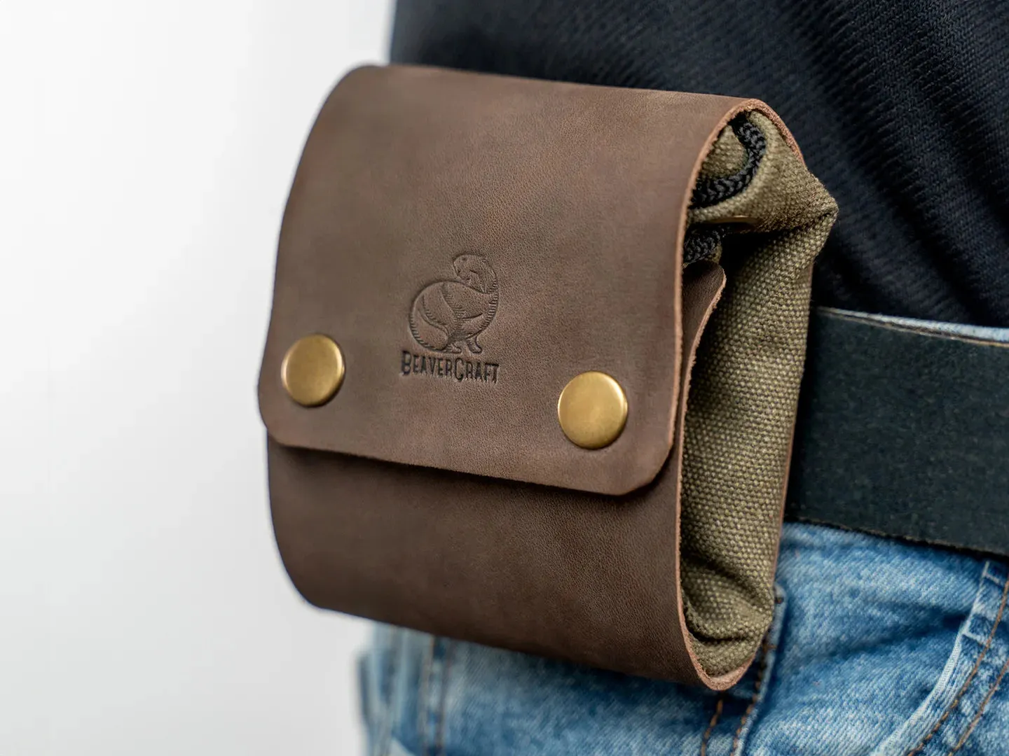BeaverCraft LC_CB_01 sanketaske læder canvas bæltetaske