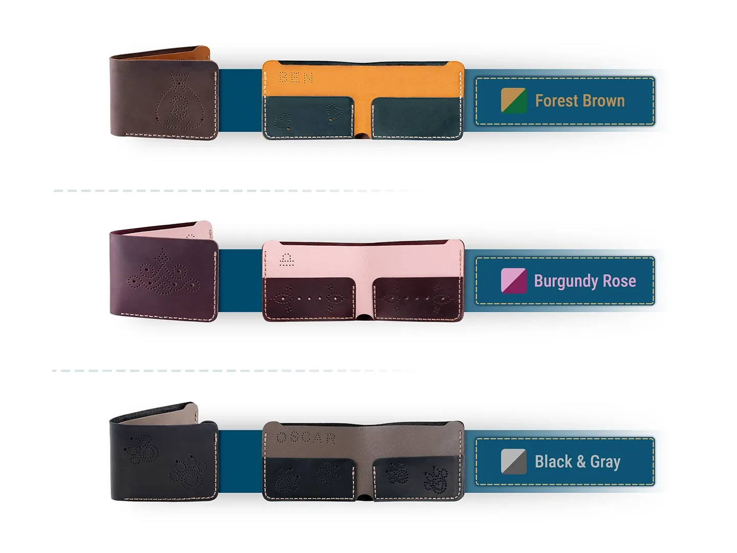 BeaverCraft Wallet lædersæt pung Forest Brown