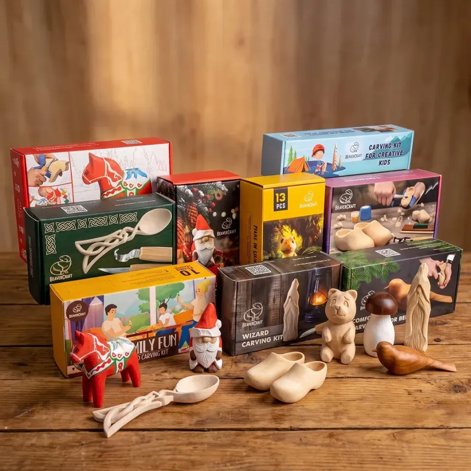 BeaverCraft snittesæt træ DIY 9 kits gave