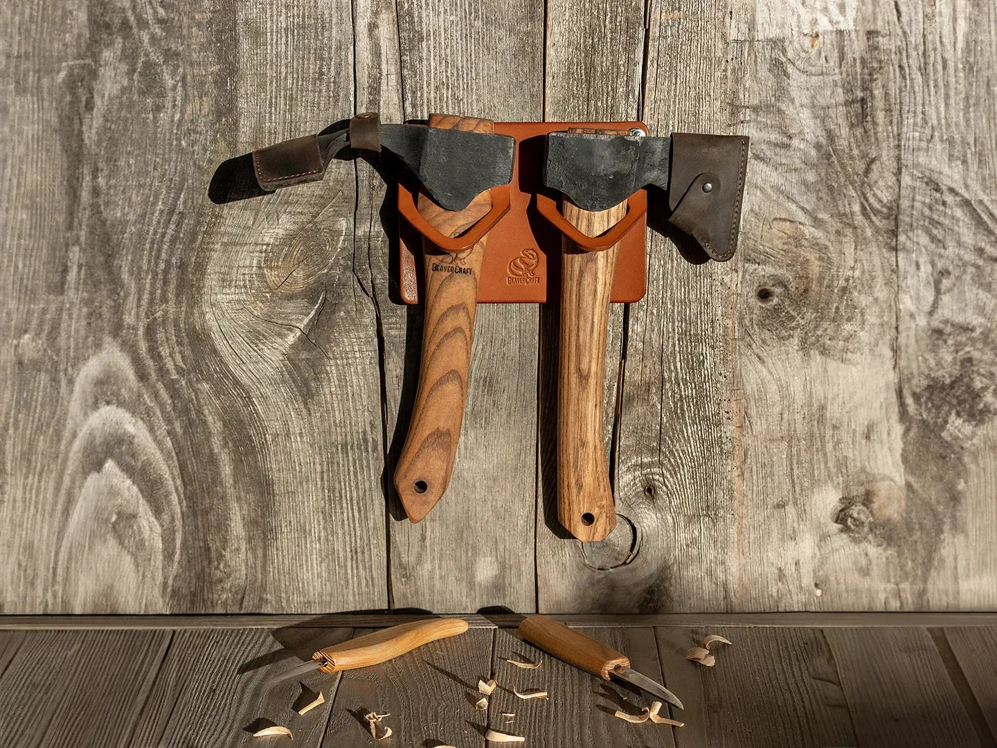 BeaverCraft Dual-Tool værktøjsholder læder lysebrun