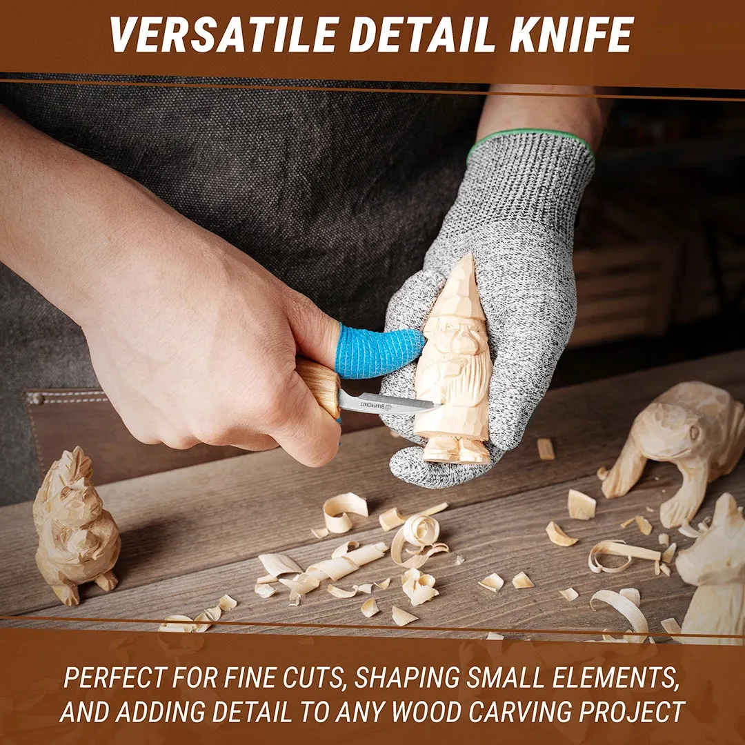 BeaverCraft C8 detaljekniv smal klinge askeskaft