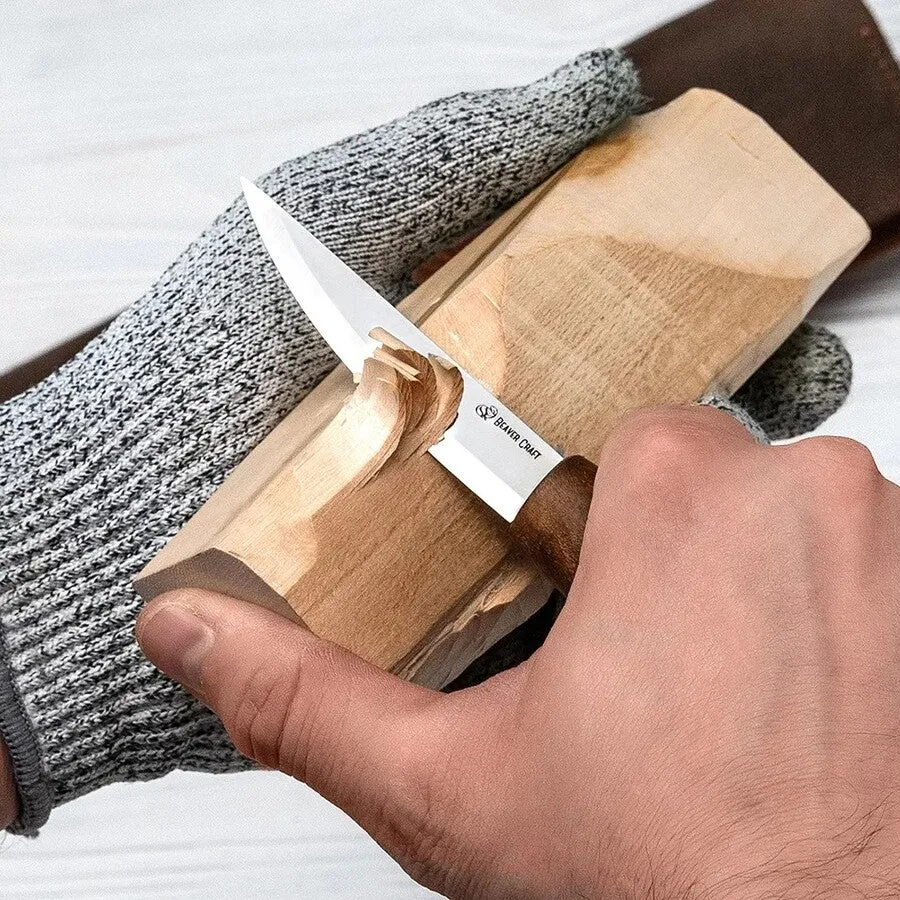 BeaverCraft Premium S01X ske snittesæt valnød 2 dele brun