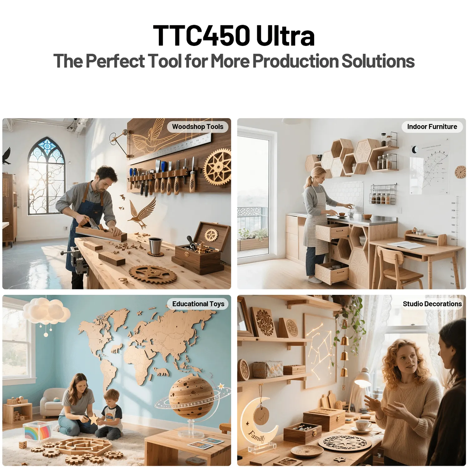 TwoTrees TTC450 Ultra CNC fræser 460x460 mm 500W