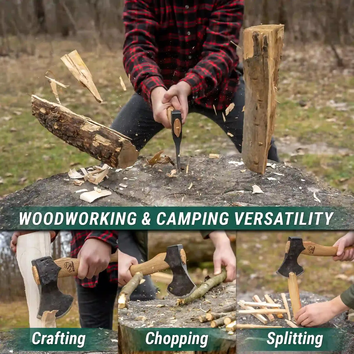 BeaverCraft Woodcraft AX3 håndøkse kulstofstål