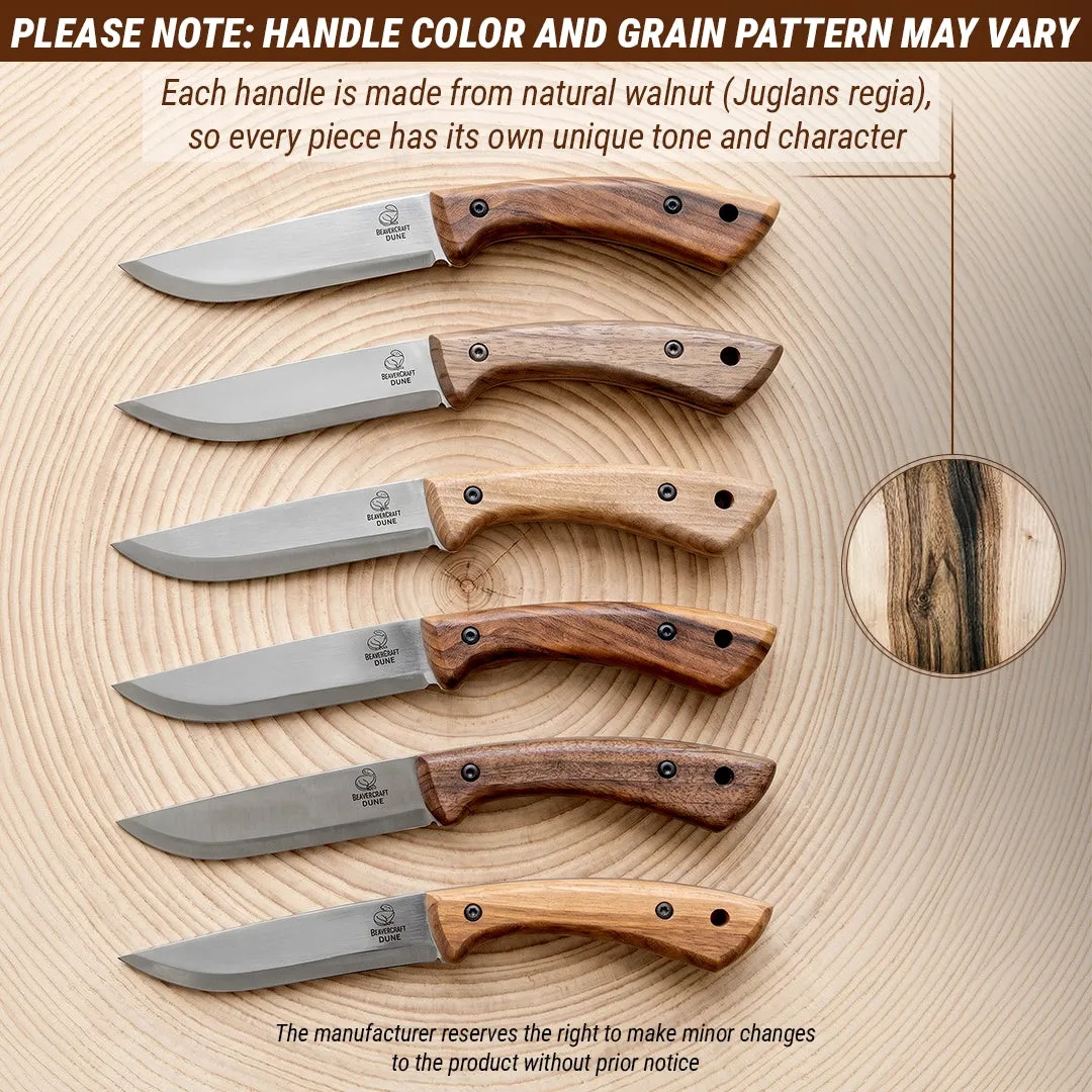 BeaverCraft BSH1 Dune bushcraftkniv højrehåndet valnød