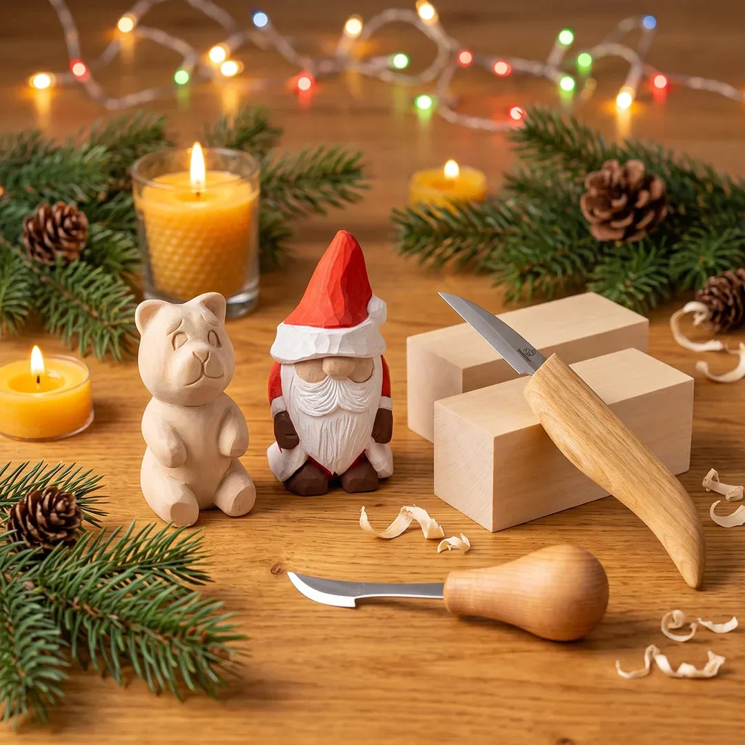 BeaverCraft Christmas julesnittesæt nisse og bjørn