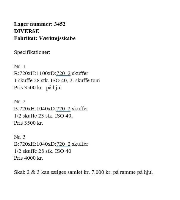 DenTool værktøjsskab stål værkstedsskab