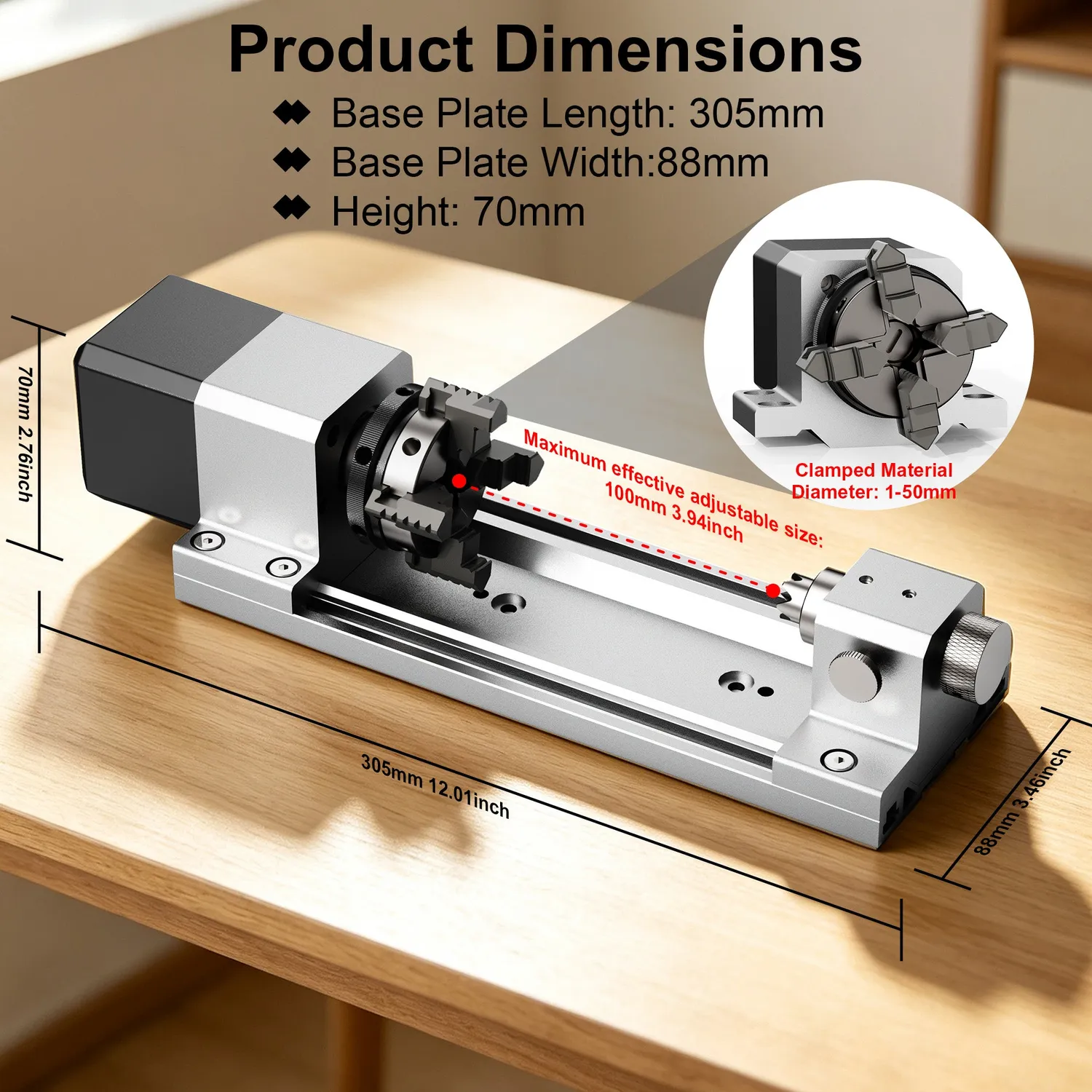 Two Trees ED1 4-akset rotary modul CNC til træ