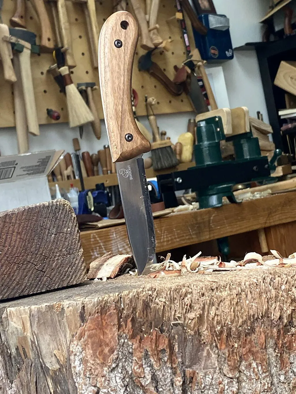BeaverCraft Glacier bushcraftkniv carbonstål læderskede