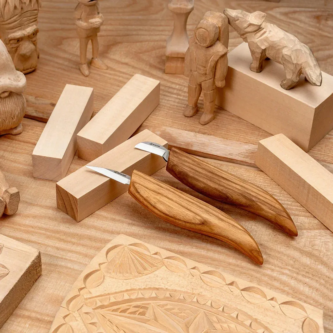 BeaverCraft S16 snittekit 2 knive + 5 blokke lindetræ