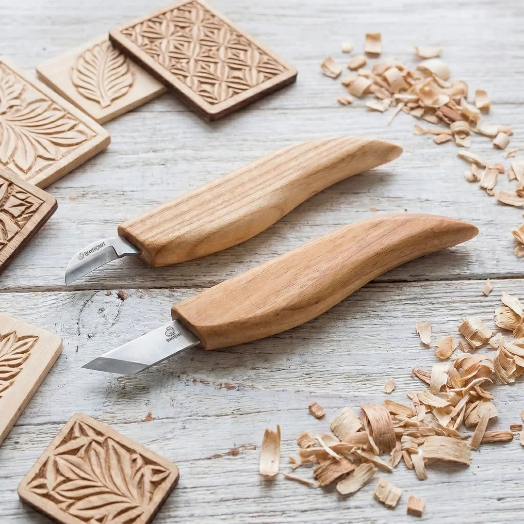 BeaverCraft Chip Carving Knivsæt 2 dele kulstofstål