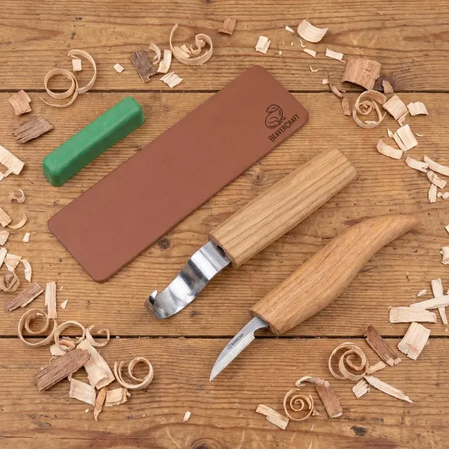 BeaverCraft S02 ske-sæt 2 dele detalje 20°