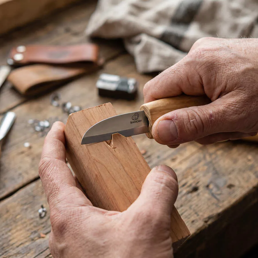 BeaverCraft C5 snittekniv 50 mm asketræskaft