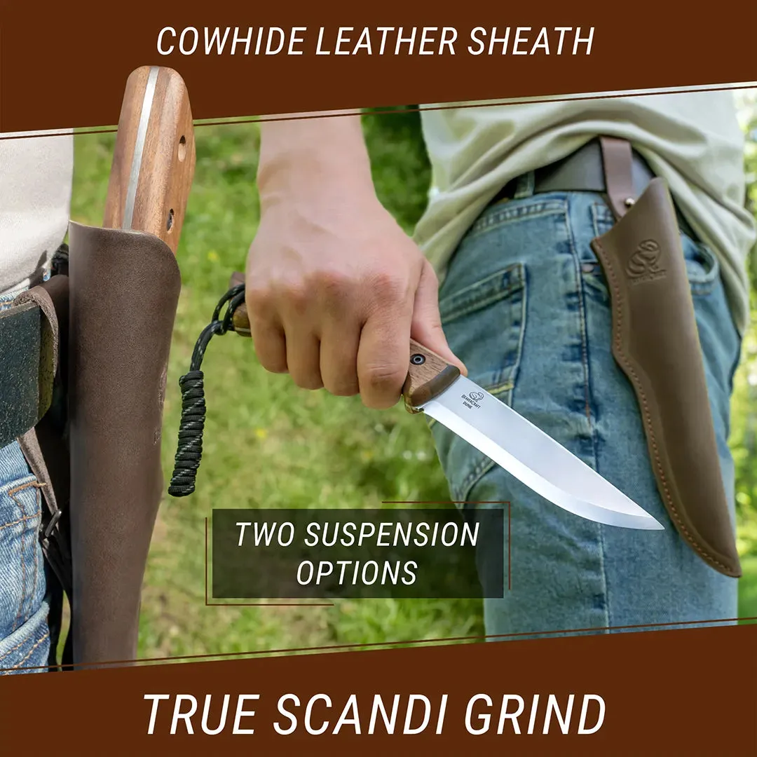 BeaverCraft BSH1 Dune bushcraftkniv højrehåndet valnød