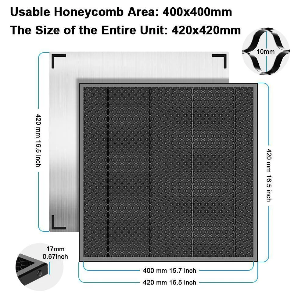 Two Trees honeycomb arbejdsbord 420x420 mm laser