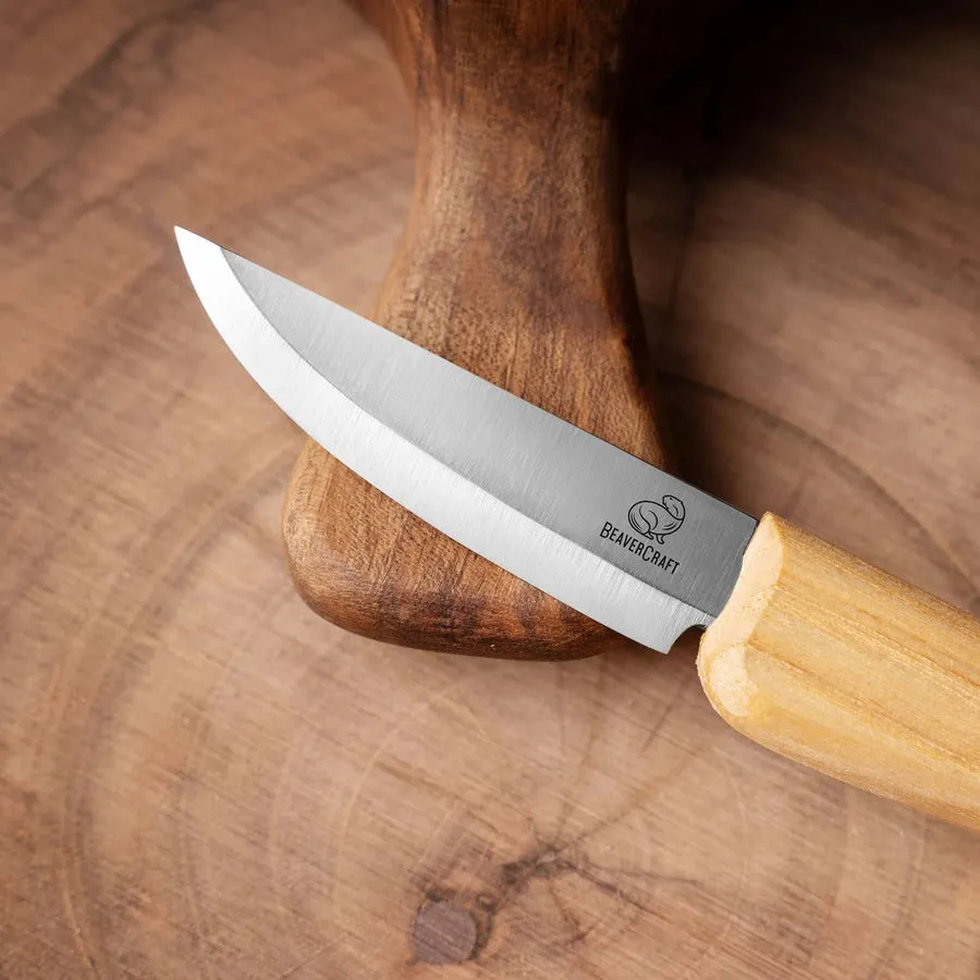 BeaverCraft C1m Small snittekniv træ kulstofstål