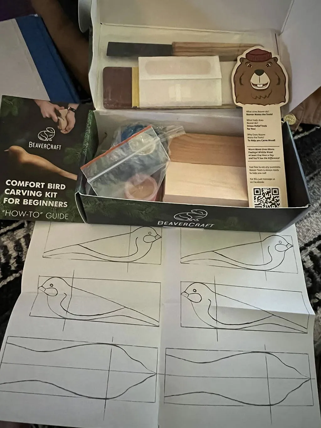 BeaverCraft DIY01 snittekit træfugl Standard kirsebær