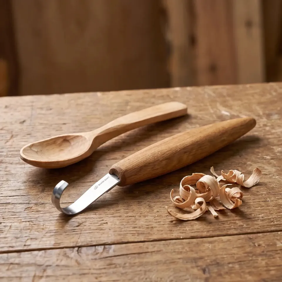 BeaverCraft SK5 skekniv dobbeltægget egetræ