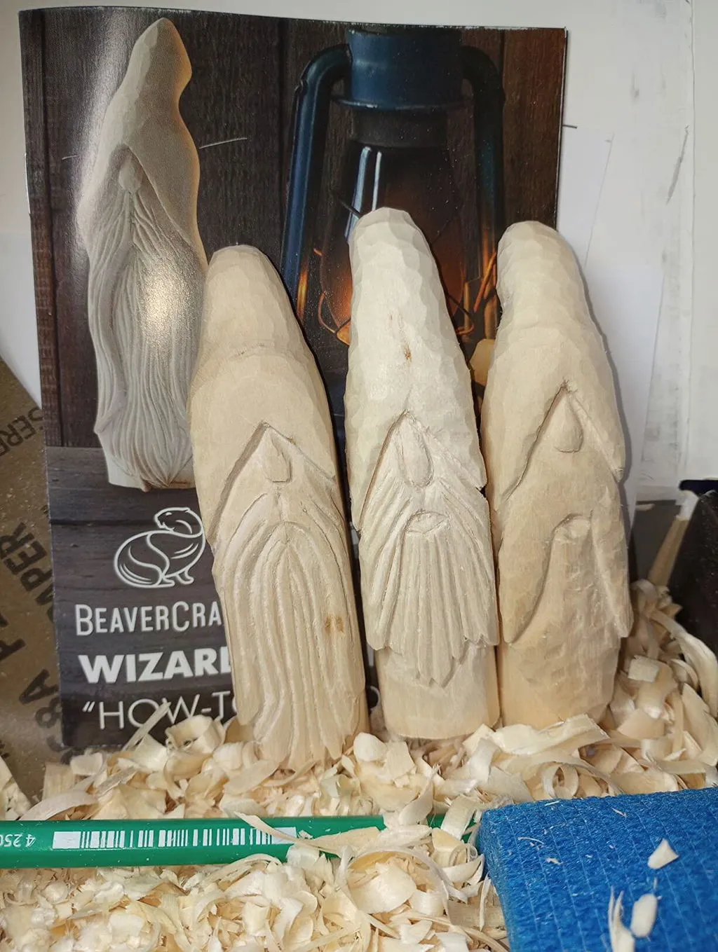 BeaverCraft DIY03 Wizard snittesæt med kniv 3 klodser