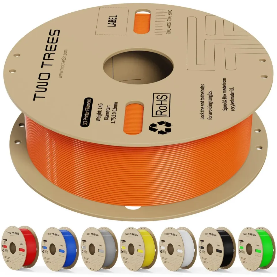 TWO TREES High-Speed PLA filament 10 kg sort 600 mm/s