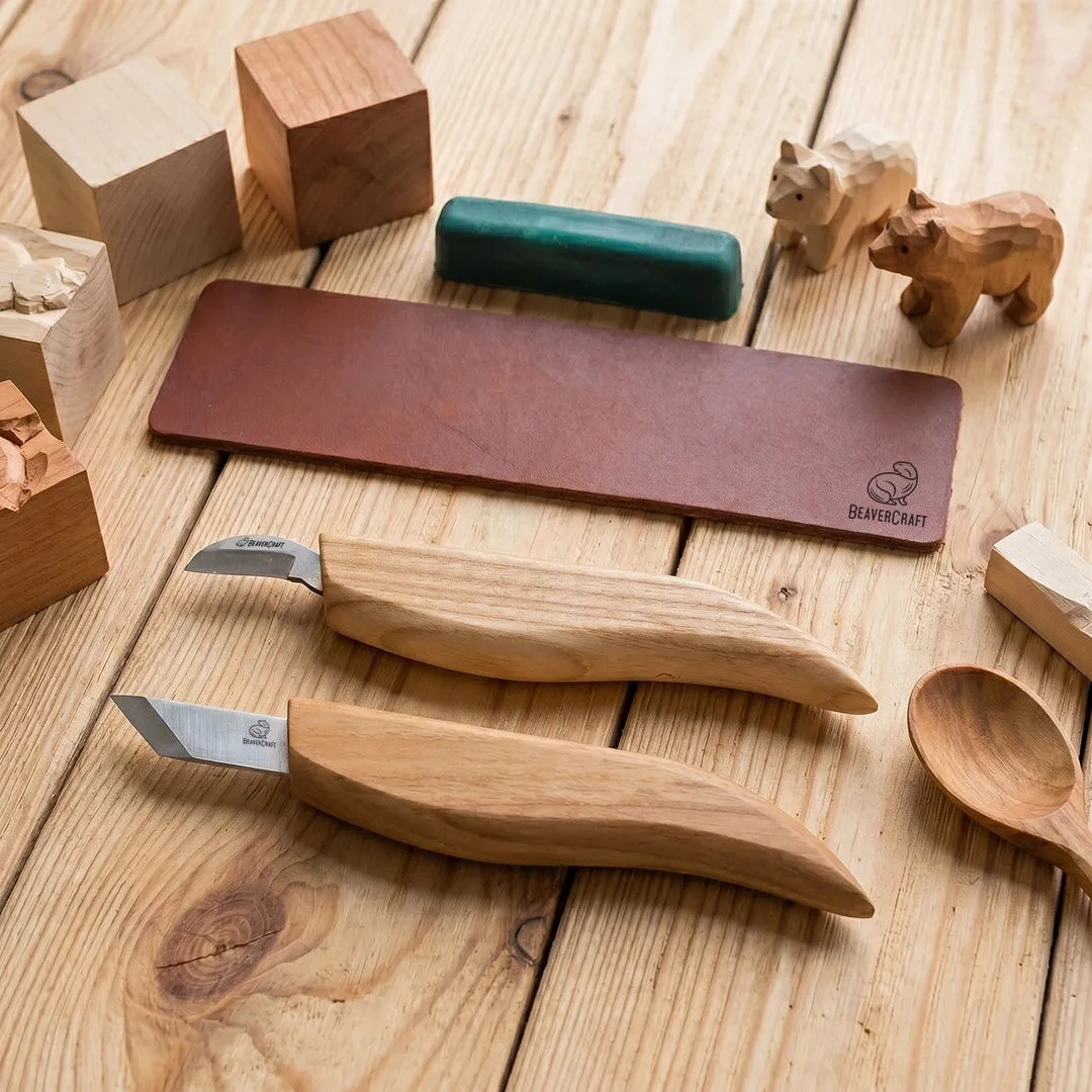 BeaverCraft Chip Carving Knivsæt 2 dele kulstofstål